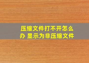 压缩文件打不开怎么办 显示为非压缩文件